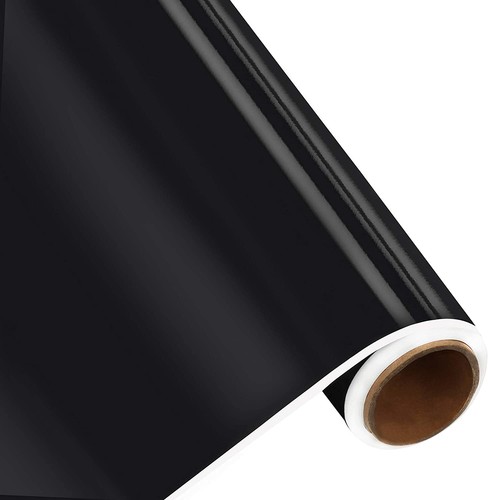 Black high gloss car vinyl - black,