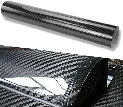 Black carbon fibre vinyl - black,