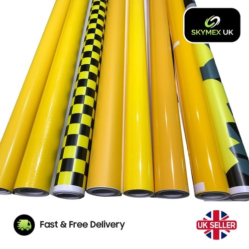 Yellow matte gloss car vinyl - yellow,