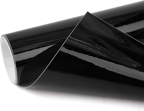 Black gloss vinyl car - black,