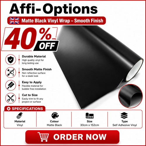 Satin black vinyl car wrap - satin,