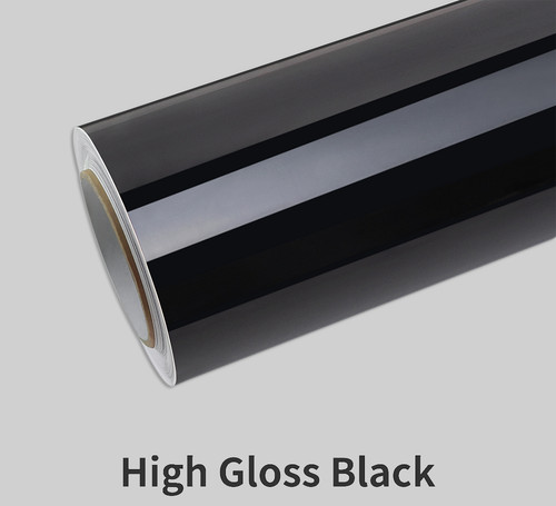 Gloss black vinyl wrap - black, self